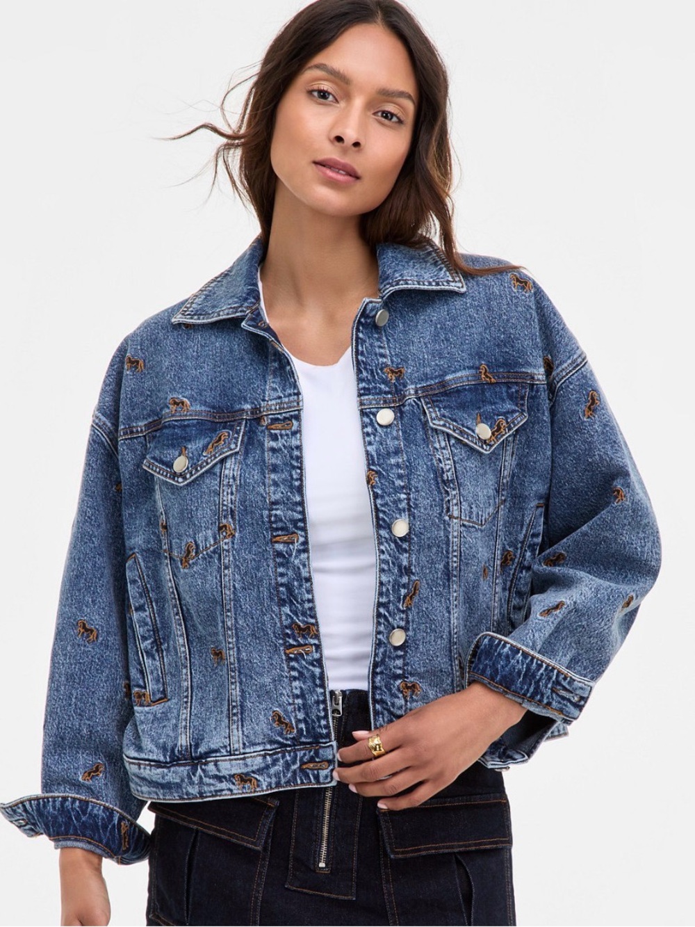 Avec Les Filles Prancing Ponies Trucker Jacket
